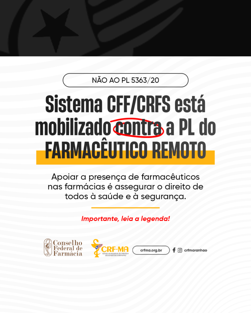 Sistema CFF/CRFS está mobilizado contra a PL do FARMACÊUTICO REMOTO